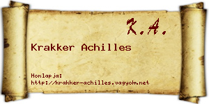Krakker Achilles névjegykártya